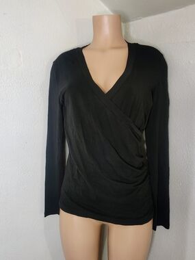 Banana Republic Drape Front Faux-Wrap Top - Size Large